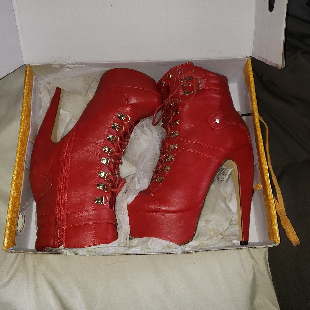 Hot Red stiletto boots